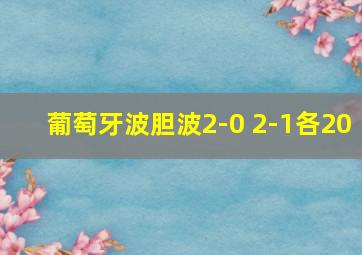 葡萄牙波胆波2-0 2-1各20